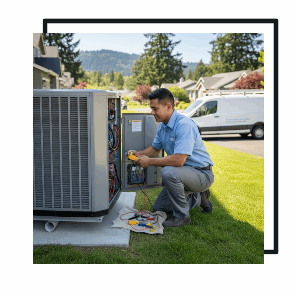 working on residential ac unit